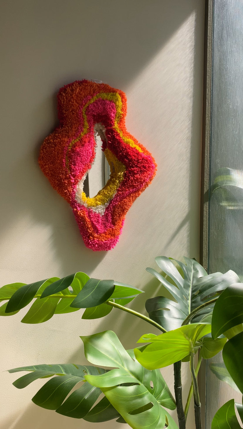 The Swirl Hand Tufted Mirror by The Clumsy Studio