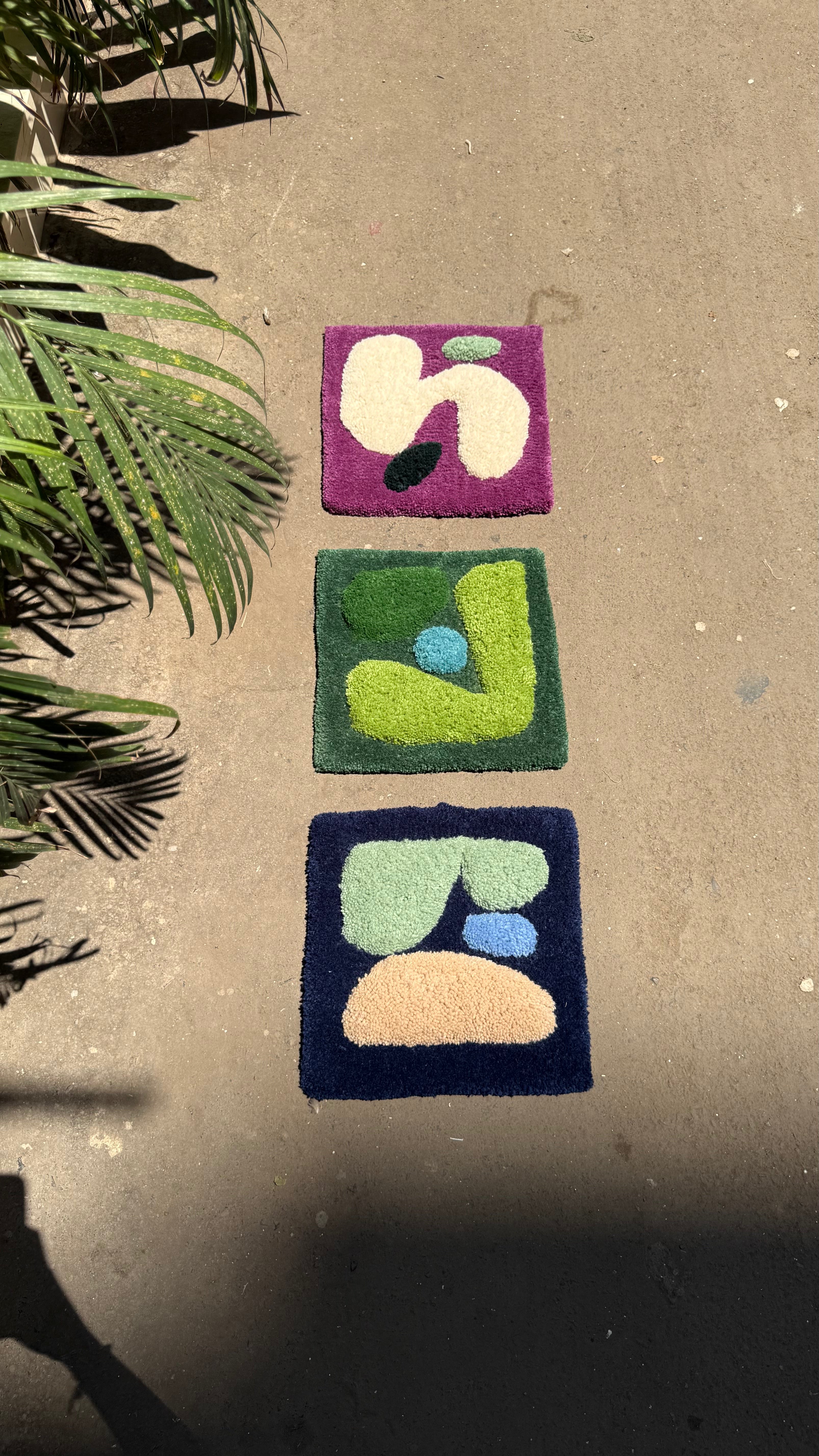 Set of Three Abstract Hand Tufted Rugs by The Clumsy Studio