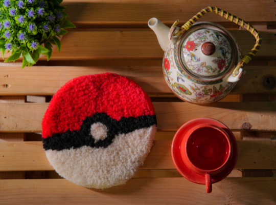 Tufted Poke-Ball Coaster by The Clumsy Studio