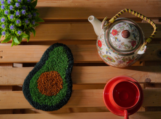 Tufted Avocado Coaster by The Clumsy Studio