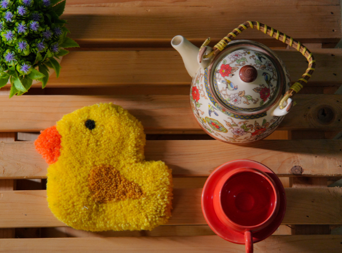 Tufted Golden Duck Coaster by The Clumsy Studio