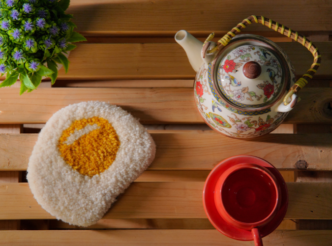 Tufted Egg Coaster by The Clumsy Studio