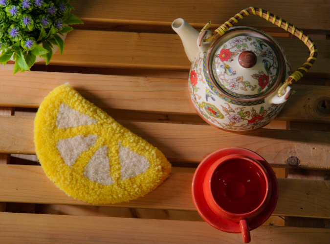 Tufted Lemon Coaster by The Clumsy Studio