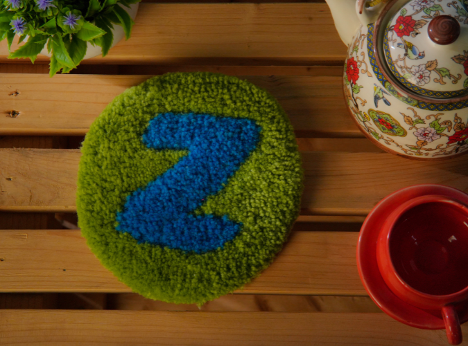 Tufted Initials Coaster by The Clumsy Studio