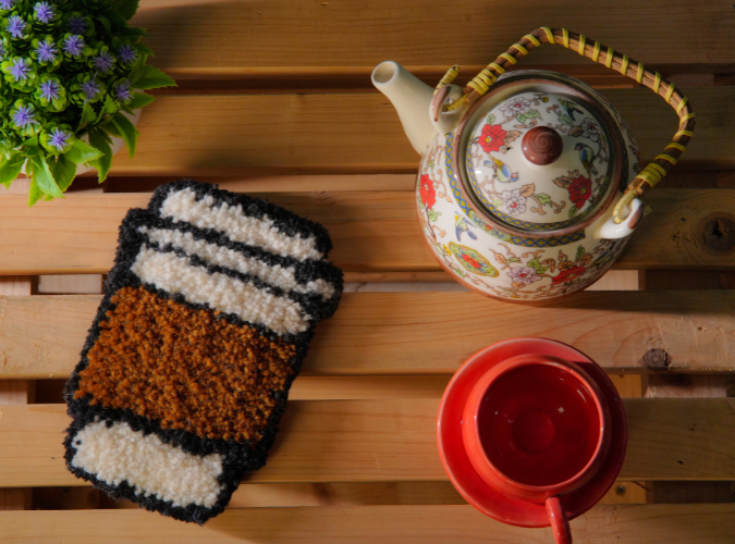Tufted Coffee Cup Coaster by The Clumsy Studio