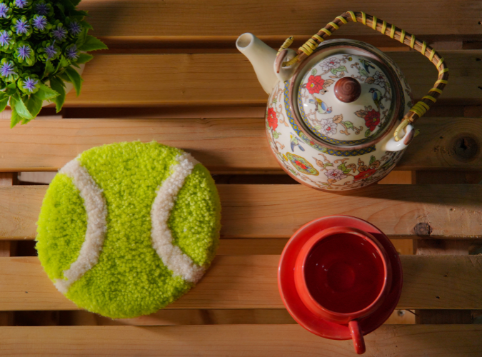 Tufted Tennis Ball Coaster by The Clumsy Studio