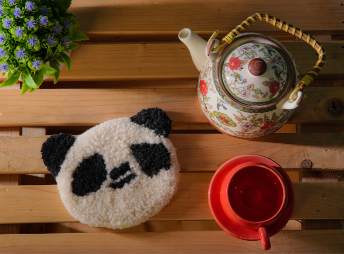 Tufted Panda Coaster by The Clumsy Studio